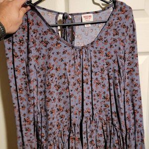 Purple Floral Peplum Top (XS)